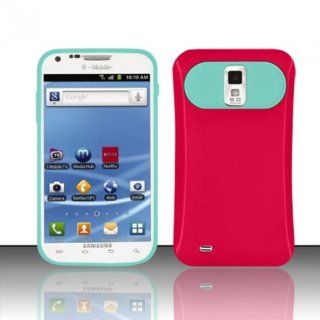For Samsung Hercules T989 Galaxy S2 (T Mobile)   iGLOW in the Dark Luminus Hybrid Covers   Pink/Baby Blue iGLOW Cell Phones & Accessories