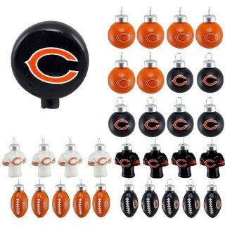 NFL 31 Piece Ornament Set NFL Team Chicago Bears   Christmas Tree Toppers