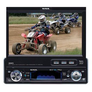 SOUNDSTORM SD990TS 7 Inch TFT Touchscreen, Motorized Flip Out In Dash DVD Receiver  Vehicle Dvd Players 