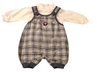 Tennessee Titans Infant Embroidered Plaid Flannel Overall Set (6/9 Months, Blue/White) Baby