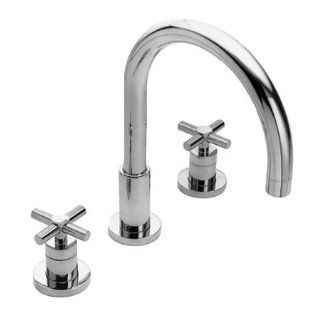 Newport Brass 3 996/08A East Linear Double Handle Roman Tub Faucet with Metal Cross Handles, Antique Copper   Bathtub Faucets  