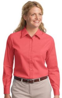 Port Authority Women's Long Sleeve Easy Care Shirt, hibiscus, Large