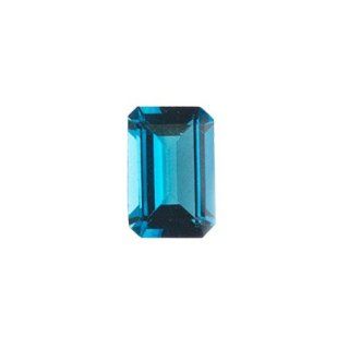 1.04 1.33 Cts of AAA 7x5 Mm Emerald Loose London Blue Topaz ( 1 Pcs ) Gemstone Jewelry