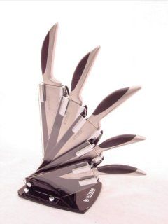 NEW KNIFE BLOCK Folding Acrylic w. 5 piece KNIVES SET Kitchen & Dining