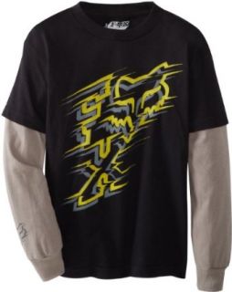 2013 Fox Pinpoint 2Fer Youth Long Sleeve Tee   Black   Youth Large (14 16) Automotive