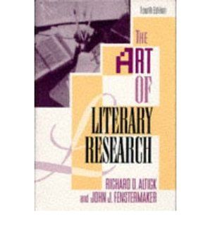 The Art of Literary Research (Hardback)   Common Revised by John J. Fenstermaker, By (author) John J. Fenstermaker By (author) Richard D. Altick 0884933015580 Books