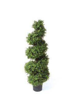 3.5' Potted Artificial Spiral Boxwood Tree Christmas Topiary   Unlit  
