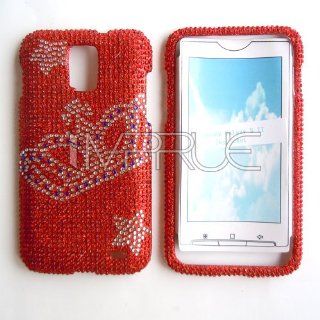 RED CROWN Crystal Bling Rhinestone Hard Case for Samsung Galaxy S II Skyrocket Cell Phones & Accessories