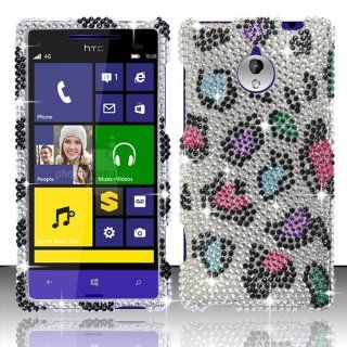 Windowcell for HTC 8xt (Sprint) Full Diamond Design Cover   Colorful Leopard FPD 