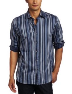 Michael Kors Men's Quentin Stripe CEO Shirt, Navy, Medium at  Mens Clothing store