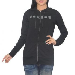 OAKLEY Womens Warm Surf & Skate Zip Up Hoodie Sweatshirt Jacket   Black (Size XL )