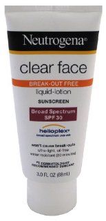 Neutrogena Clear Face Sunblock Lotion, SPF 30, 3 Ounce  Sunscreens  Beauty