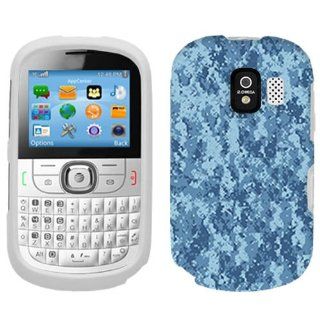 Alcatel One Touch 871A Digital Camo Blue Hard Case Phone Cover Cell Phones & Accessories