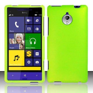 Rubberized Plastic Neon Green Hard Cover Snap On Case For HTC 8XT (StopAndAccessorize) Cell Phones & Accessories