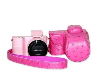 Retro Dots Samsung Smart Camera NX2000 Leather Case   Magenta Cell Phones & Accessories