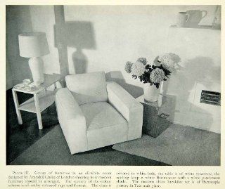 1934 Print White Furniture Modern Arrangement Arundell Clarke Interior Design   Original Halftone Print  
