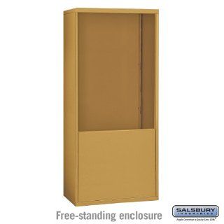 Free Standing Enclosure for #19075 35 and #19078 35   Recessed Mounted Cell Phone Lockers   Gold  Office Storage Lockers 