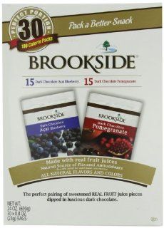 Brookside Chocolates, Dark Chocolate Acai Blueberry and Pomegranate, 0.8 Oz, 30 Count  Candy And Chocolate Covered Fruits  Grocery & Gourmet Food