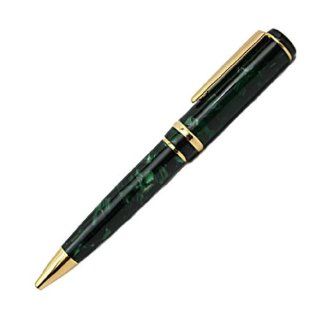 Rosetta Magellan Ballpoint Pen, Dark Green Marble, Gold Trim  Ballpoint Stick Pens 