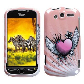 Hard Plastic Snap on Cover Fits HTC Mytouch 4G Crowned Heart T Mobile (does not fit HTC Mytouch 3G or HTC Mytouch 3G Slide or HTC Mytouch 4G Slide) Cell Phones & Accessories