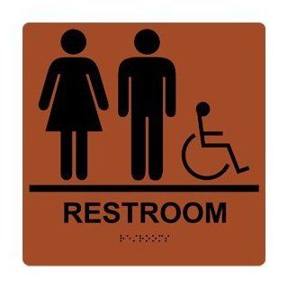 ADA Restroom With Symbol Braille Sign RRE 120 99 BLKonCanyon Restrooms  Business And Store Signs 