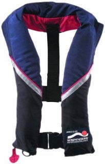 Sospenders World Class Series Boating Automatic Inflatable PFD, NAVY/RED, MANUAL  Life Jackets And Vests  Sports & Outdoors