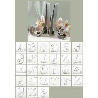 silver monogram wedding cake topper a z cake letter Decorative Cake Toppers Kitchen & Dining