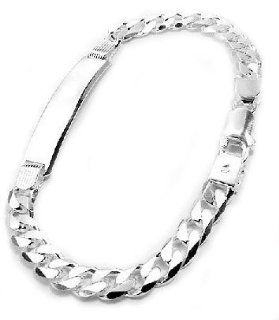 Sterling Silver Engraveable Medical ID Chain Bracelet Medical Identification Bracelets Jewelry