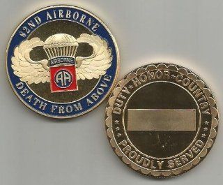 US Army 82nd Airborne DEATH FROM ABOVE Gold Plated Challenge Coin 
