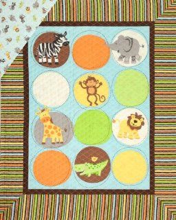 44'' Wide Safari Tots Double Sided Quilted Panel Fabric By The Panel