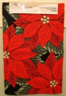 Nourison Holiday Red Poinsetta Area Rug 20x32  