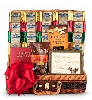 Chocolate Galore Gift Basket for Women   Thanksgiving / Holiday Christmas Gift Baskets Ideas. Gift for a woman. Christmas / Xmas Gift Basket Assortment for ladies   Delivery By Mail. 