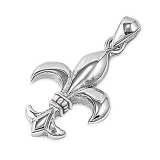 Sterling Silver Fleur De Lis Symbol Pendant Jewelry