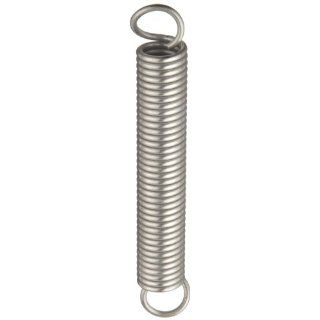 Associated Spring Raymond T42700 Extension Spring, 302 Stainless Steel, Metric, 20 mm OD, 2.8 mm Wire Size, 70.6 mm Free Length, 103 mm Extended Length, 244.1 N Load Capacity, 6.40 N/mm Spring Rate (Pack of 10)