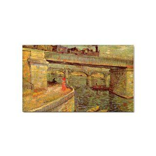 Bridges across the Seine at Asnieres By Vincent Van Gogh Magnet  Magnetic Tape 