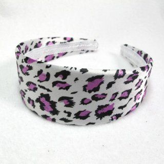 Purple Leopard Satin Headband  Hair Clips  Beauty