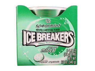 Ice Breakers Sugar Free Mints, Spearmint, 1.5 Ounce Tins (Pack of 8)  Candy Mints  Grocery & Gourmet Food