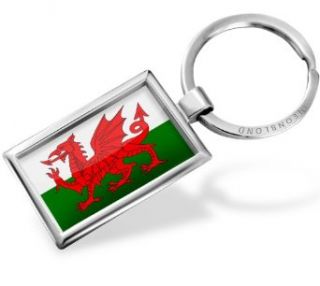 Keychain Wales (Cymru) Flag region United Kingdom   Neonblond Novelty Keychains Clothing