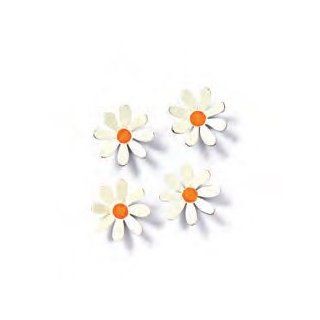 Embellish Your Story White Daisy Magnets Set of 4 By Demdaco   Refrigerator Magnets