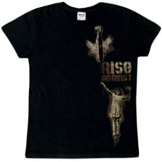 Rise Against   Bomb Girls T shirt in Black, Size X large Clothing