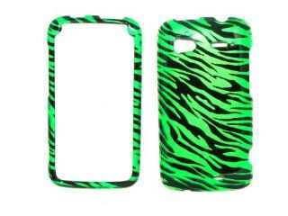 HTC SENSATION 4G TITANIUM GREEN ZEBRA FRONT AND BACK HARD SNAP ON CASE COVER PROTECTOR 