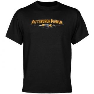 AFL Pittsburgh Power Black Distressed Logo Vintage T shirt (X Large) Novelty T Shirts Clothing