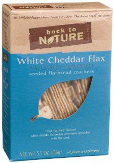 Back To Nature White Cheddar Flax Seeded Flatbread Crackers, 5.5 Ounce Boxes (Pack of 6)  Grocery & Gourmet Food