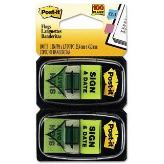 Post it Flags Products   Post it Flags   Arrow Message 1 Flags, Sign and Date, Green, 2 50 Flag Dispensers/Pack   Sold As 1 Pack   Get attention and get results   Mark, tab, highlight and color code.   All flags are removable and repositionable.  Tape Fl