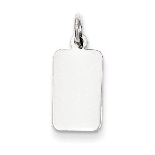 Sterling Silver Engraveable Rectangle Disc Charm Jewelry