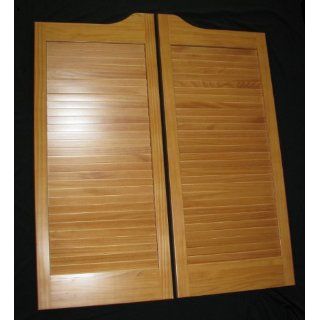 Pre Stained (ready to install) Cafe Doors Louvered pre fit for 30" finished opening (24, 32 and 36" sizes also available)  ProLamen Anti Warp  Saloon Western Swinging Style Wood Bar Door    