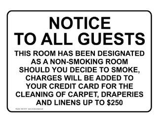Non Smoking Room Cleaning Charge Sign NHE 18147 No Smoking  Business And Store Signs 