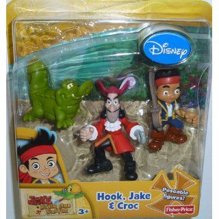 Fisher Price Disney's Jake and The Never Land Pirates   Jake, Hook and Croc Pirate Pack Toys & Games