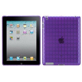 Soft Skin Case Fits Apple iPad 4 (with Retina display)/The new iPad/iPad 2/3 Purple Argyle Candy Skin + LCD Screen Protective Film + Stylus/Pen (does not fit iPad 1) Cell Phones & Accessories