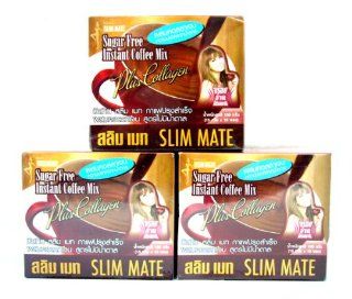 3 Mistine Slim Mate Slimming Slim Weight Control Instant Coffee Plus Collagen 